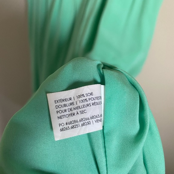 Club Monaco 100% silk dress in light teal. size 12 - Picture 4 of 4